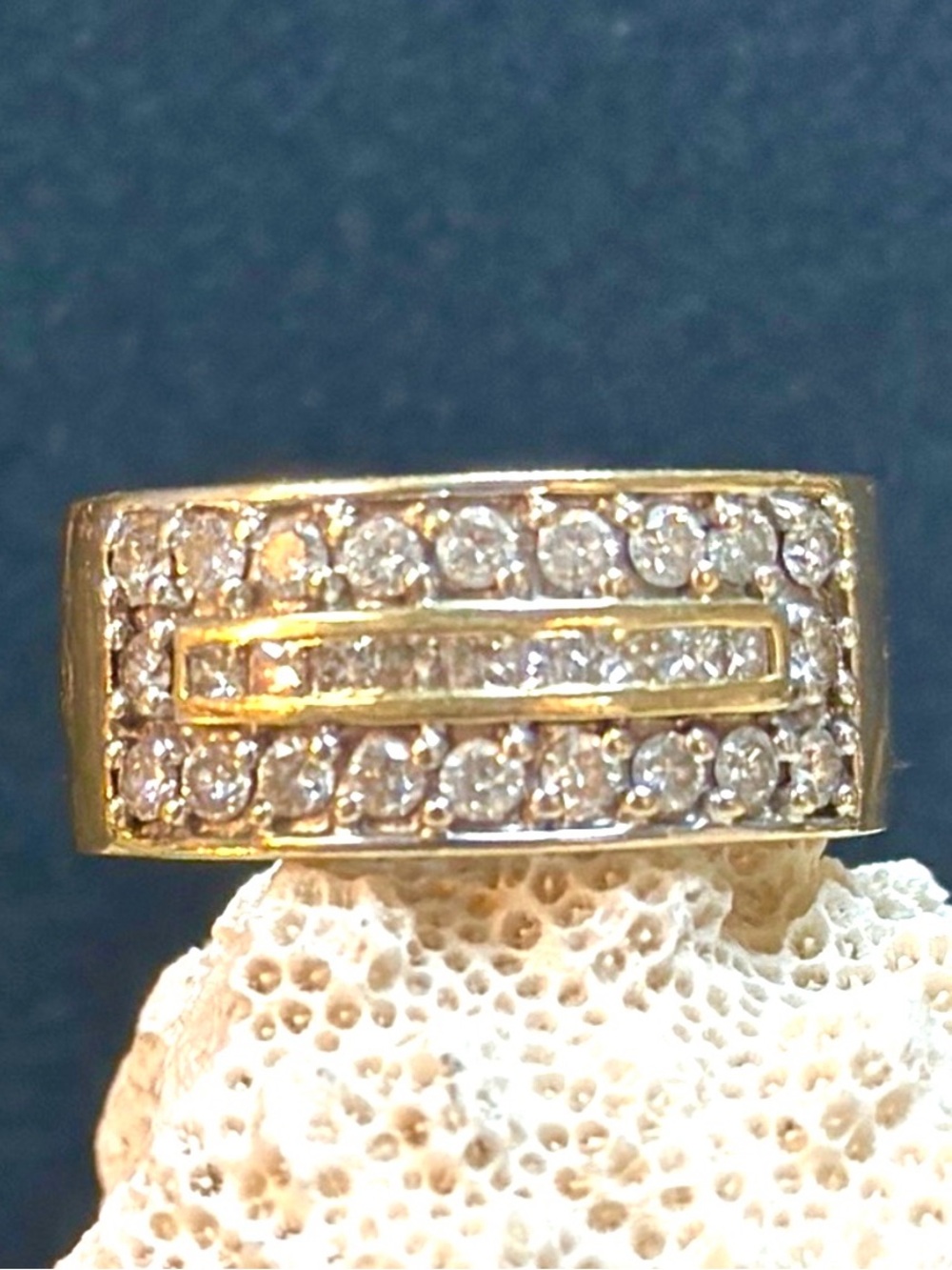 14k Diamond Cigar Band Ring